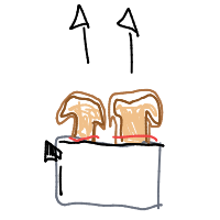 bread in toaster ejecting drawing by ohkeh in Artbitrator