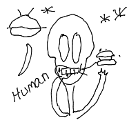 alien trying human food drawing by button_bleh in Artbitrator