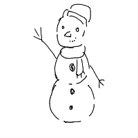 waving snowman drawing by lumenivialivia in Artbitrator