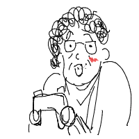 grandma playing video games drawing by lumenivialivia in Artbitrator