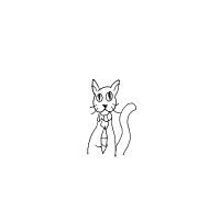 cat with tie drawing by venefica in Artbitrator