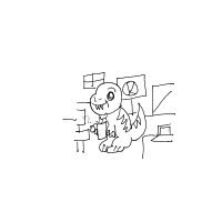 dinosaur in modern office drawing by venefica in Artbitrator