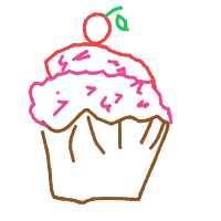 cupcake with cherry drawing by rohannnn in Artbitrator