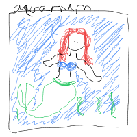 mermaid at aquarium drawing by sab_sabbb01 in Artbitrator