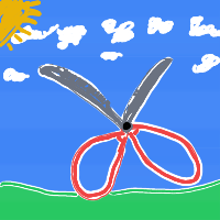 pair of scissors running drawing by Łukasz in Artbitrator