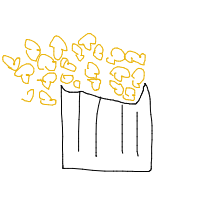 popcorn overflowing drawing by yomipa in Artbitrator