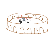 colosseum battle drawing by yomipa in Artbitrator