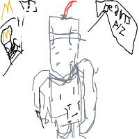 medieval knight at drive-thru drawing by aaaseas in Artbitrator