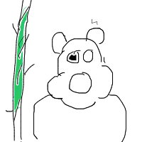 panda eating bamboo drawing by oransmoron in Artbitrator