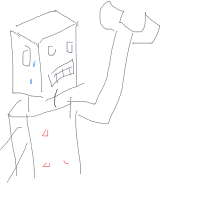 robot having existential crisis drawing by oransmoron in Artbitrator
