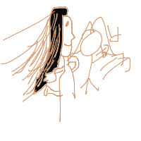 dramatic hair flip drawing by cheebie1 in Artbitrator