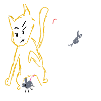 cat chasing mouse drawing by iluvcum in Artbitrator