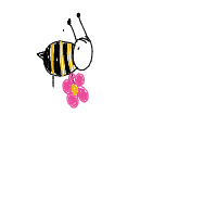 bee carrying flower drawing by notanormalgirl in Artbitrator