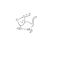 sleeping cat drawing by fujimoto_09 in Artbitrator