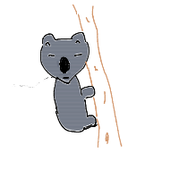 koala hugging tree drawing by adzwinz123 in Artbitrator