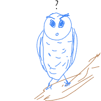 confused owl drawing by curiousgeorge in Artbitrator