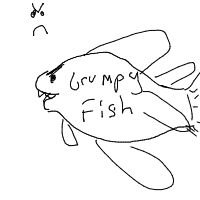 grumpy fish drawing by curiousgeorge in Artbitrator