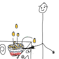 popcorn popping drawing by ufomoose in Artbitrator
