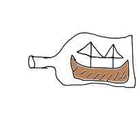 ship in bottle drawing by ufomoose in Artbitrator