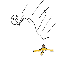 slipping on banana peel drawing by ufomoose in Artbitrator