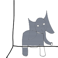 elephant in room drawing by ufomoose in Artbitrator