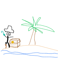 pirate finding treasure drawing by conoo2 in Artbitrator