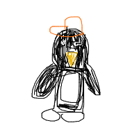 penguin with a hat drawing by kecoakterbang in Artbitrator