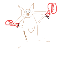 kangaroo boxing drawing by palala in Artbitrator