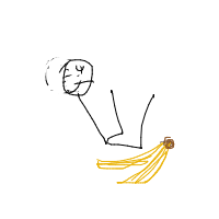 slipping on banana peel drawing by palala in Artbitrator
