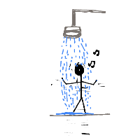 singing in shower drawing by hjiop in Artbitrator