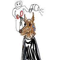 werewolf at hair salon drawing by yeyy in Artbitrator