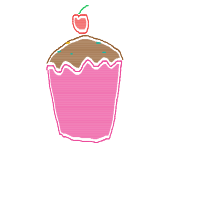 cupcake with cherry drawing by bloodylo in Artbitrator