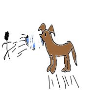 dog catching frisbee drawing by dh73 in Artbitrator