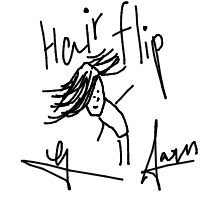 dramatic hair flip drawing by dh73 in Artbitrator
