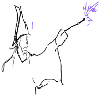 wizard casting spell drawing by gerrard_filbert in Artbitrator