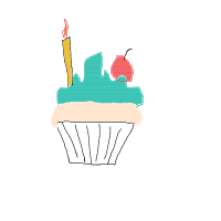 cupcake with cherry drawing by koenig in Artbitrator