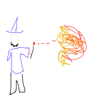 wizard casting a spell drawing by c6rn in Artbitrator