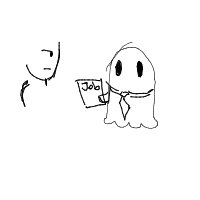 ghost at job interview drawing by l14m in Artbitrator