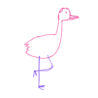 flamingo standing on one leg drawing by nikomik in Artbitrator