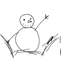 waving snowman drawing by stew in Artbitrator