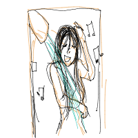 singing in shower drawing by lumenivialivia in Artbitrator