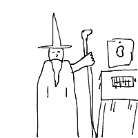 wizard at tech startup drawing by dylaan in Artbitrator