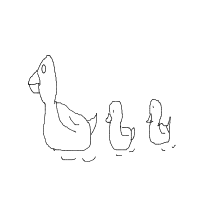 duck leading ducklings drawing by guest-bdqle9pkx in Artbitrator
