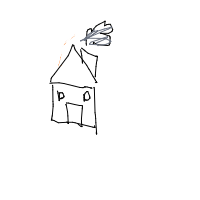 house with chimney drawing by jjjj in Artbitrator