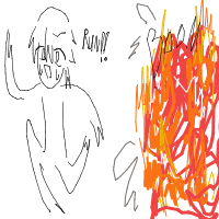 walking away from explosion drawing by tof0111 in Artbitrator