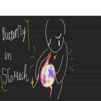 butterflies in stomach drawing by tof0111 in Artbitrator