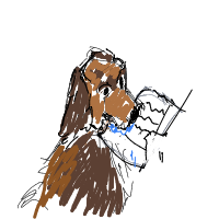 dog ate homework drawing by a2eng in Artbitrator