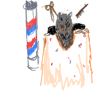 werewolf at hair salon drawing by a2eng in Artbitrator