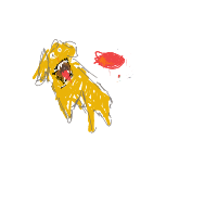 dog catching frisbee drawing by a2eng in Artbitrator