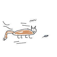 cat chasing mouse drawing by bibi in Artbitrator
